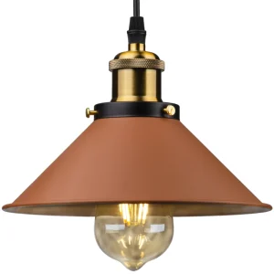 Brown Pendant Light Industrial Farmhouse Vintage Hanging Ceiling Lamp Fixtures for Kitchen Island Barn Dining Room