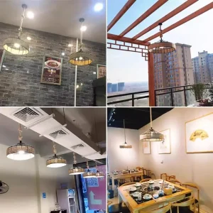 Classical Hemp Rope Pendant Hanging Lamp Lustre for Ceiling Chandelier Classic Retro Antique Industrial Iron Dining 3