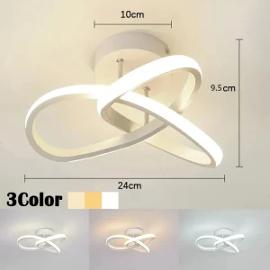 Household LED Chandelier Three Colors Lamp Modern Style Ceiling Lamp Bedroom Light Surface Installation AC 220V 4