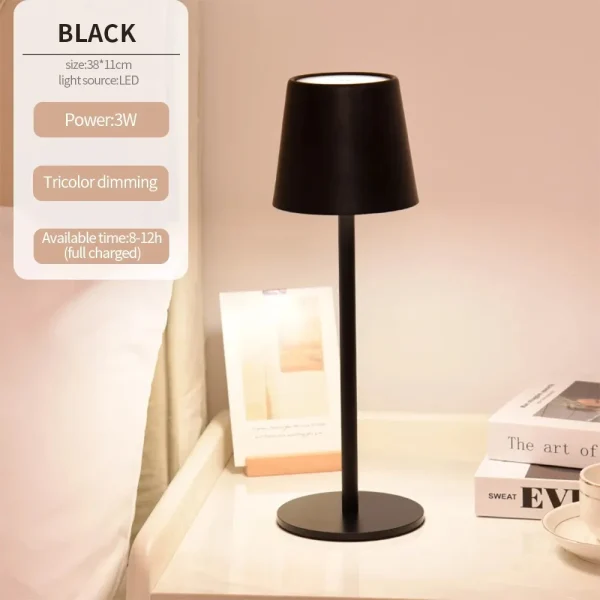 LED Desk Lamp Bar Restaurant Ambiance Wireless Table Lamps Study Office Light Waterproof Touch Lamp with 1