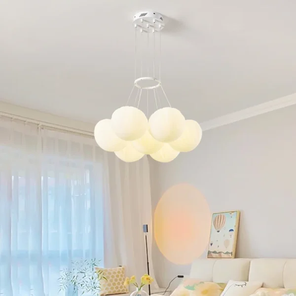 Living Room Chandelier Lnternet Celebrity Cream Wind Nordic Creative Bubble Ball Bedroom Dining Room Simple Modern 2