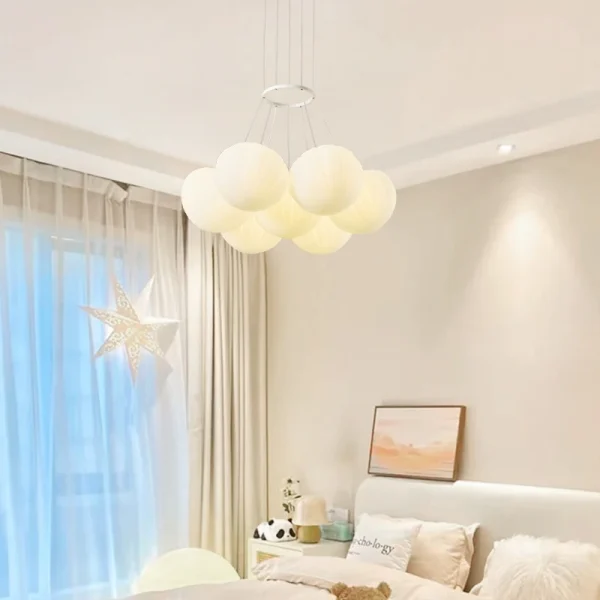 Living Room Chandelier Lnternet Celebrity Cream Wind Nordic Creative Bubble Ball Bedroom Dining Room Simple Modern 4