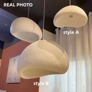 Minimalism Wabi Sabi LED Pendant Lights for Living Dining Room Restaurant Loft Decor Hanging Chandelier Art 5