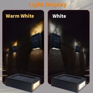 Outdoor Solar Wall Lamp LED Solar Wall Washer Light Waterproof Up and Down Luminous Lighting For 4