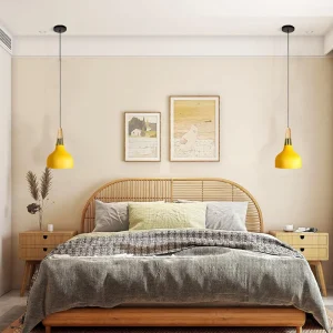 Pendant Light Wood Ceiling Hanging Lamp Modern Matte Black Pendant Lighting for Kitchen Island Dining Room 2