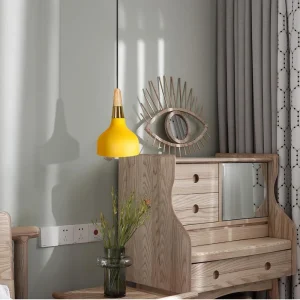 Pendant Light Wood Ceiling Hanging Lamp Modern Matte Black Pendant Lighting for Kitchen Island Dining Room 3