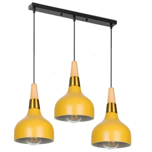 Pendant Light Wood Ceiling Hanging Lamp Modern Matte Black Pendant Lighting for Kitchen Island Dining Room
