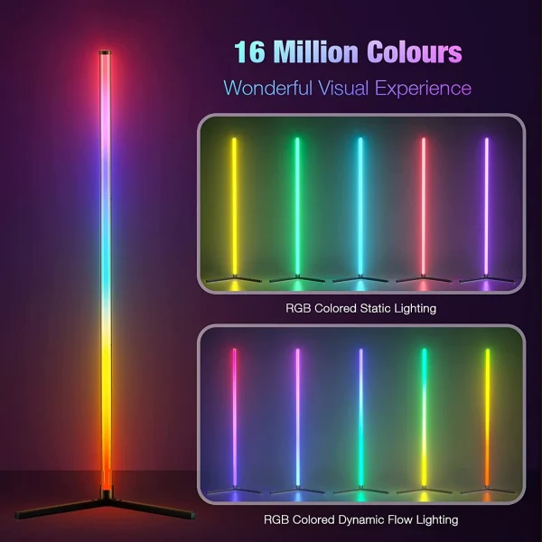 Smart RGB Dream Color Floor Lamp with Music Sync Modern 16 Million Color Changing Standing Mood 2