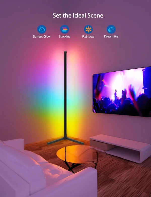 Smart RGB Dream Color Floor Lamp with Music Sync Modern 16 Million Color Changing Standing Mood 5