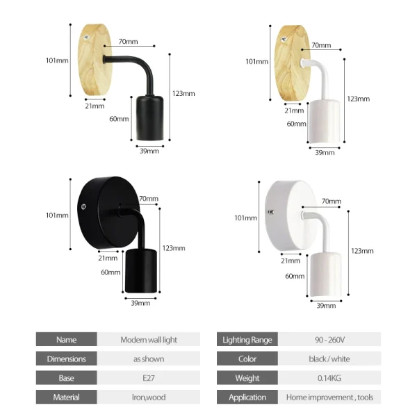 Vintage Wood Wall Lamp E27 110V 220V Hemp Rope Wall Lamp Indoor Loft Outdoor corridor Wall 1