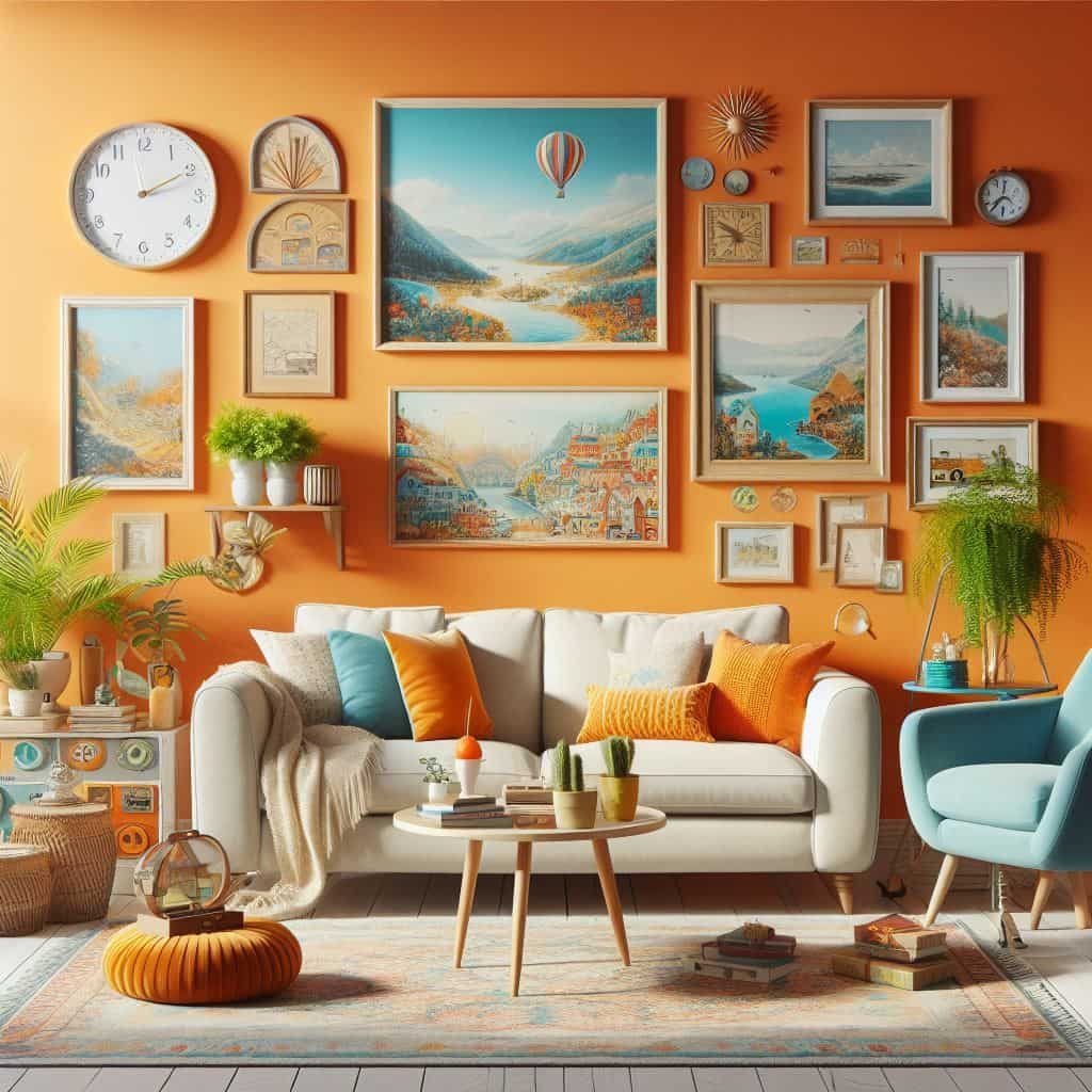 How to Decorate a Living Room with Orange Walls