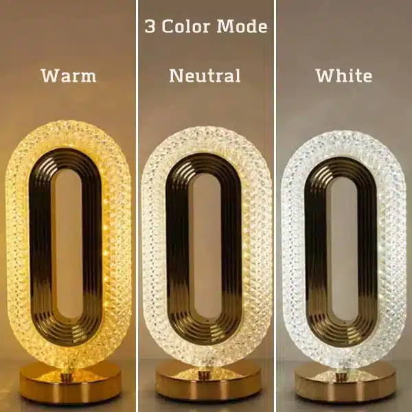 Modern Luxury Oval Usb Rechargeable Crystal Table Lamp Living Room Bedroom Bedside Creative Decoration Atmosphere Night 3