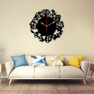 Jungle Dial 12x12 Wall Clock I Wall Clocks For Bedroom I Quartz Watch Diy Design Black Color 1