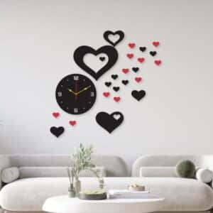 Red Heart Clock Wall Clock I Wall Clocks For Bedroom I Quartz Watch Diy Design 1