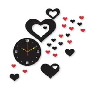 Red Heart Clock Wall Clock I Wall Clocks For Bedroom I Quartz Watch Diy Design 2