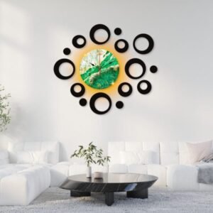 Ring Dial Wooden Wall Clock Circle Round Shape Wall Clock For Decor Home 1