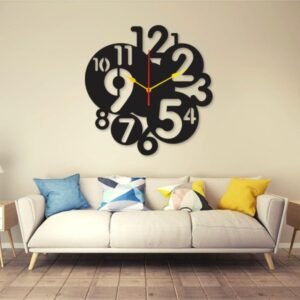Small To Big Digit Dial 12x12 Wall Clock I Wall Clocks For Bedroom I Quartz Watch Diy Design Black Color 1