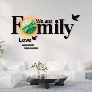 We Are Family With Birds Wall Clock Design Decoration For Home 2